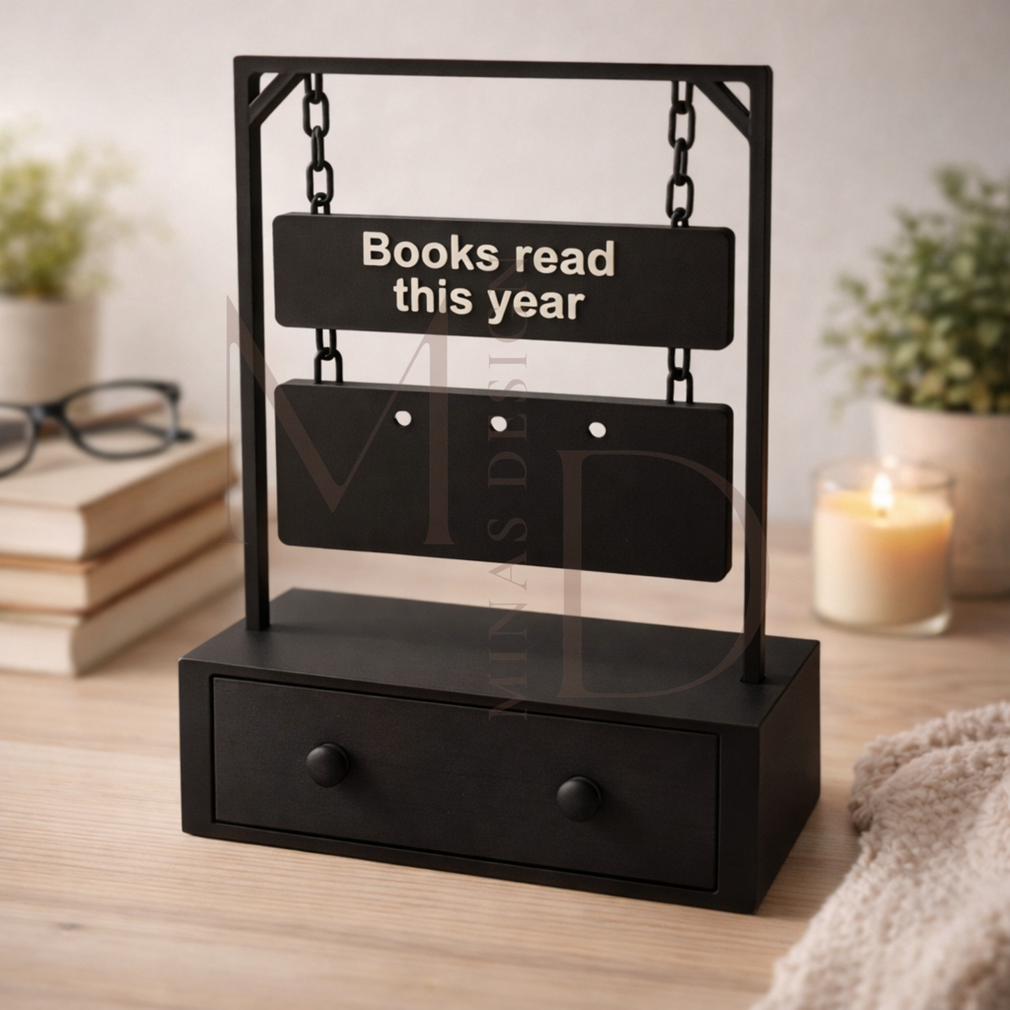Lesetracker – Bücherzähler mit Schublade