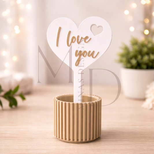 Vase mit "I Love You" Herzaufsatz
