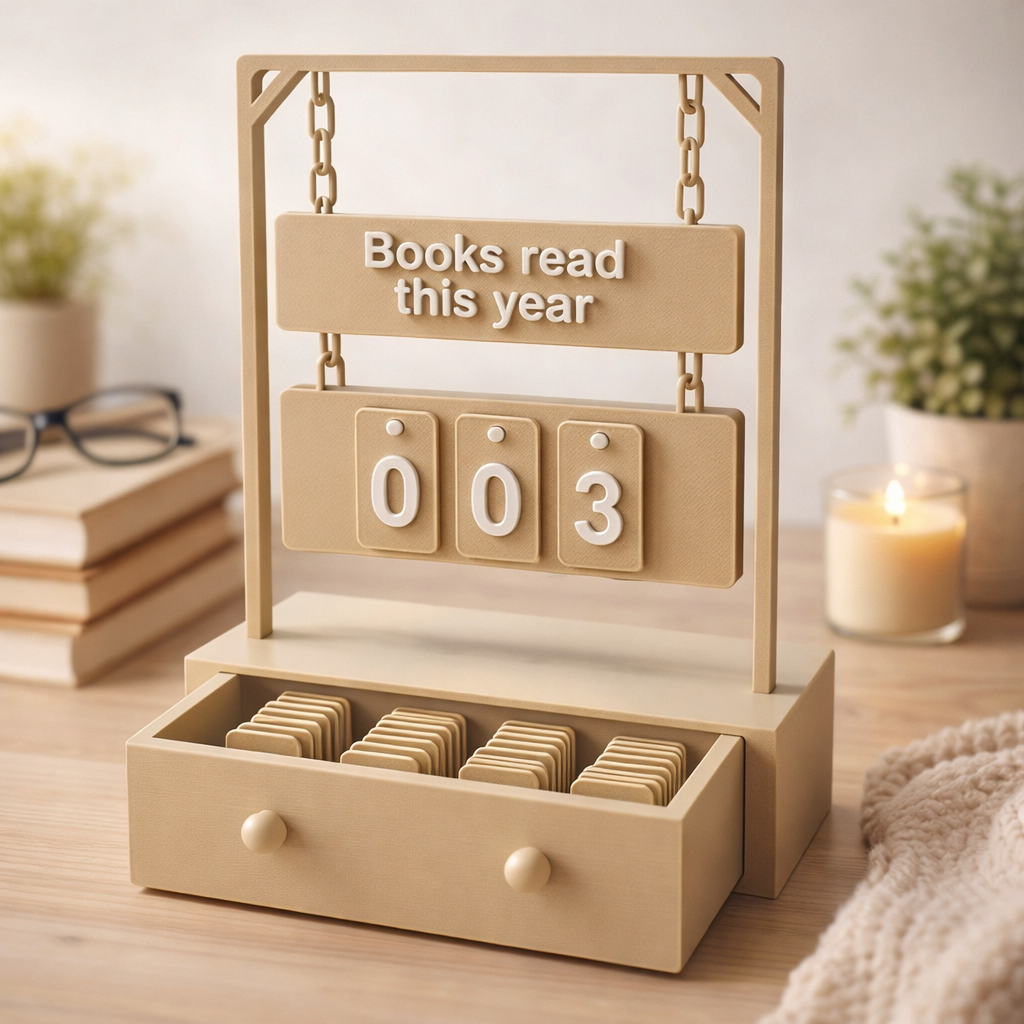 Lesetracker – Bücherzähler mit Schublade
