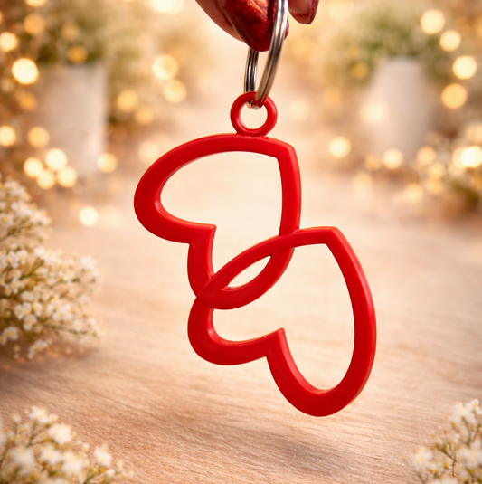 Herzensband – Doppelherz-Schlüsselanhänger