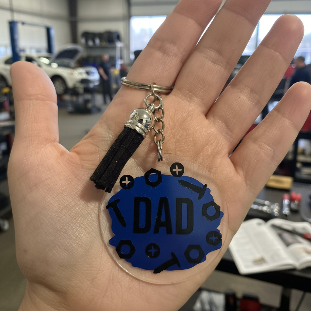 🔩 Acryl-Schlüsselanhänger „DAD“