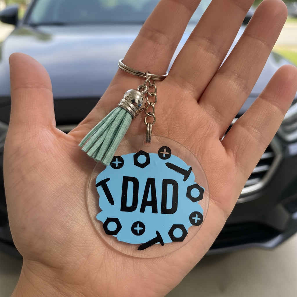 🔩 Acryl-Schlüsselanhänger „DAD“